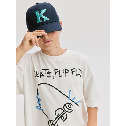 Reserved - Bawełniana czapka z daszkiem - granatowy ze sklepu Reserved w kategorii Czapki dziecięce - zdjęcie 186207684