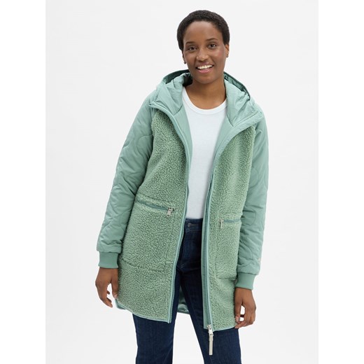 Ragwear Pluszowa parka damska - Longeddy Kobiety Sztuczne włókno seledynowy jednolity ze sklepu vangraaf w kategorii Parki damskie - zdjęcie 186207900