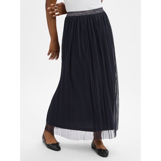 Nümph Damska plisowana spódnica maxi - Numea Kobiety granatowy jednolity ze sklepu vangraaf w kategorii Spódnice - zdjęcie 186207902