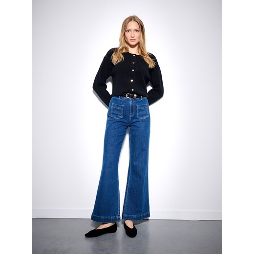 Mohito - Wełniany czarny kardigan - czarny ze sklepu Mohito w kategorii Swetry damskie - zdjęcie 186208164