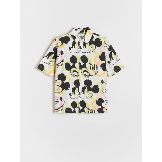 Reserved - Koszula Mickey Mouse - beżowy ze sklepu Reserved w kategorii Koszule chłopięce - zdjęcie 186208354
