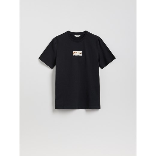 Reserved - T-shirt regular z nadrukiem - czarny ze sklepu Reserved w kategorii T-shirty męskie - zdjęcie 186208671