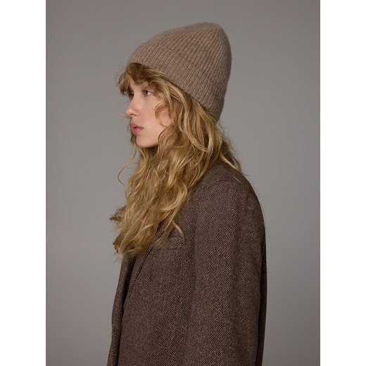 Reserved - Kaszmirowa czapka - beżowy Reserved ONE SIZE Reserved