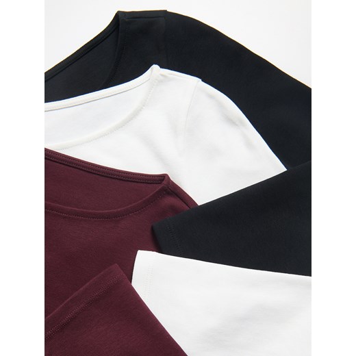 Reserved - Bawełniany longsleeve - biały ze sklepu Reserved w kategorii T-shirty męskie - zdjęcie 186208764