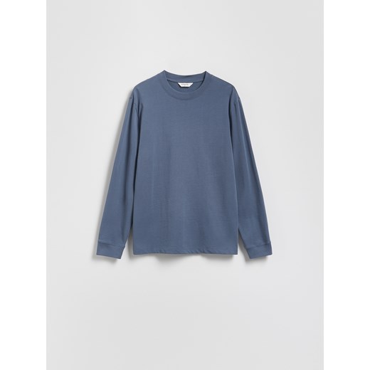Reserved - Bawełniany longsleeve - granatowy ze sklepu Reserved w kategorii T-shirty męskie - zdjęcie 186208841