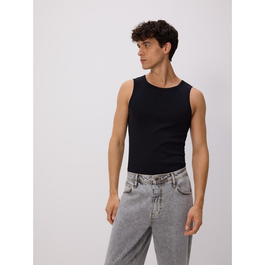 Reserved - Bawełniany tank top - czarny ze sklepu Reserved w kategorii T-shirty męskie - zdjęcie 186208844