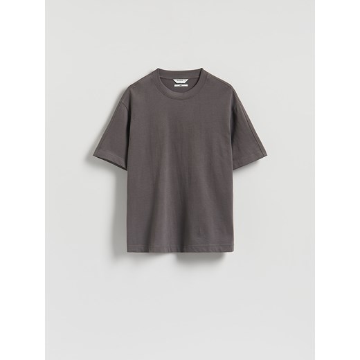 Reserved - Bawełniany t-shirt boxy - ciemnoszary ze sklepu Reserved w kategorii T-shirty męskie - zdjęcie 186208863