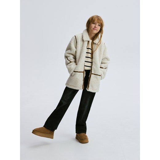 Reserved - Kurtka kożuszek - beżowy Reserved 158 (12 lat) Reserved