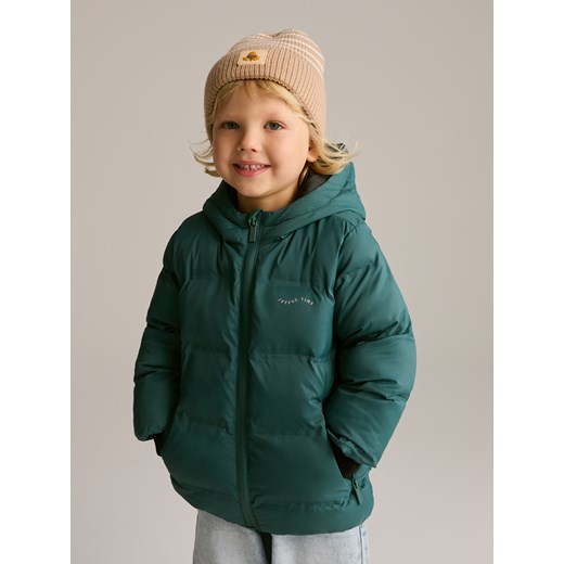 Reserved - Ocieplana kurtka z kapturem - morski ze sklepu Reserved w kategorii Kurtki chłopięce - zdjęcie 186210841