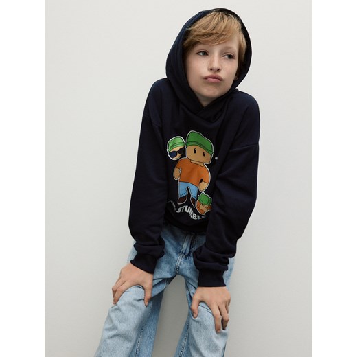 Reserved - Bluza z kapturem Stumble Guys - granatowy ze sklepu Reserved w kategorii Bluzy chłopięce - zdjęcie 186210870
