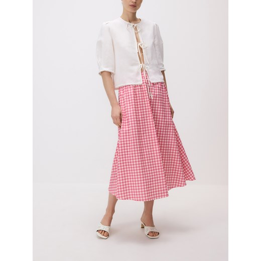 Reserved - Spódnica w kratę vichy - brudny róż Reserved XS promocja Reserved