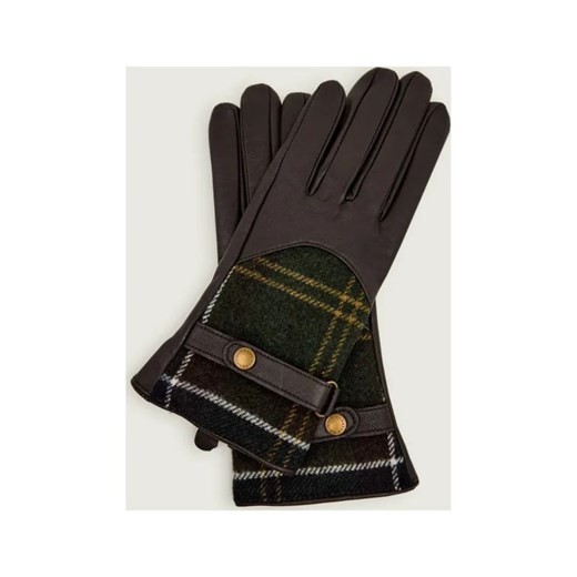Barbour Skórzane rękawiczki Dee Tartan | z dodatkiem wełny ze sklepu Gomez Fashion Store w kategorii Rękawiczki damskie - zdjęcie 186211043