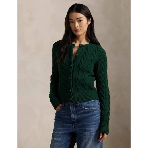 POLO RALPH LAUREN Wełniany kardigan | Slim Fit | z dodatkiem kaszmiru ze sklepu Gomez Fashion Store w kategorii Swetry damskie - zdjęcie 186211173