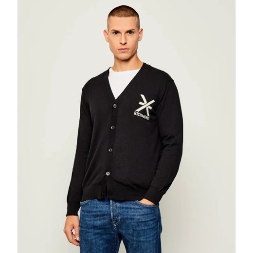 Richmond X Kardigan BEJENA | Regular Fit | z dodatkiem wełny ze sklepu Gomez Fashion Store w kategorii Swetry męskie - zdjęcie 186211181