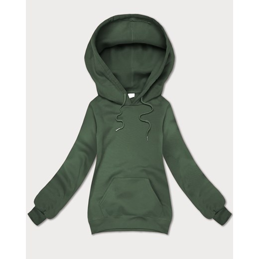 Luźna bluza kangurka z kapturem S'West szarozielona (B-11#) ze sklepu goodlookin.pl w kategorii Bluzy damskie - zdjęcie 186213111