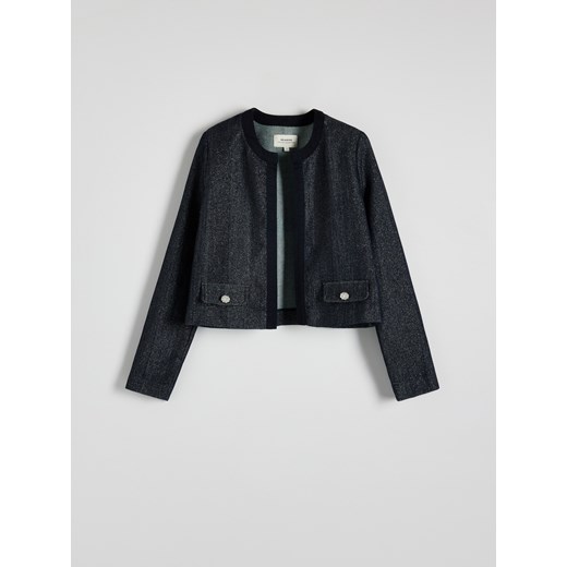 Reserved - Żakiet z ozdobnymi guzikami - granatowy Reserved S wyprzedaż Reserved