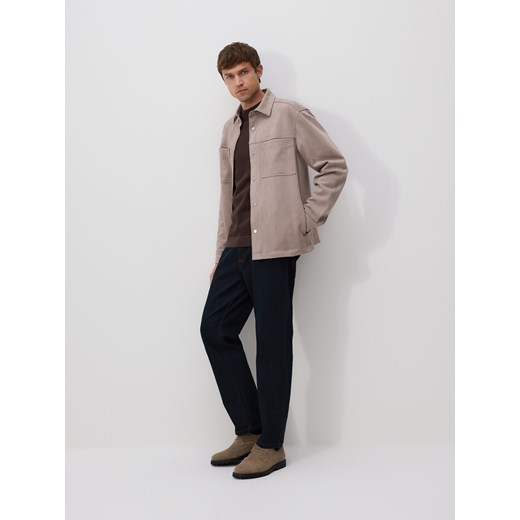Reserved - Koszula comfort z imitacji zamszu - beżowy ze sklepu Reserved w kategorii Koszule męskie - zdjęcie 186213402