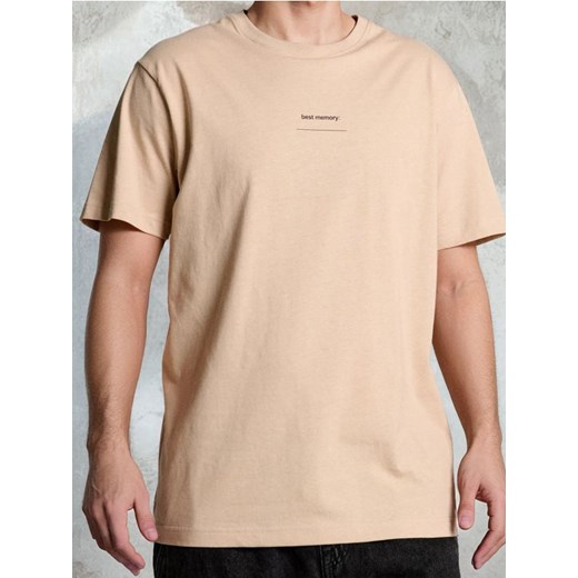 Sinsay - Bawełniana koszulka z napisem - beżowy Sinsay 3XL Sinsay