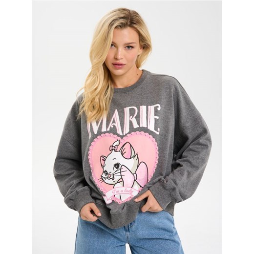 Sinsay - Bluza crewneck z nadrukiem Marie - szary ze sklepu Sinsay w kategorii Bluzy damskie - zdjęcie 186214162