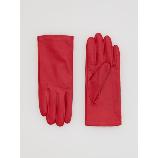 Reserved - Skórzane rękawiczki - czerwony ze sklepu Reserved w kategorii Rękawiczki damskie - zdjęcie 186214443