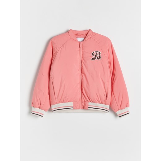 Reserved - Kurtka bomberka z haftem - koralowy ze sklepu Reserved w kategorii Kurtki dziewczęce - zdjęcie 186214501