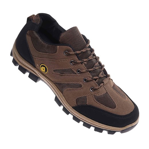 Męskie buty trekkingowe Duże rozmiary Brązowe /D3-1 18194 T435/ ze sklepu Pantofelek24.pl w kategorii Buty trekkingowe męskie - zdjęcie 186214903