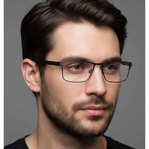 Męskie elastyczne oprawki korekcyjne okulary zerówki 983 czarne ze sklepu Stylion w kategorii Oprawki do okularów męskich - zdjęcie 186214980