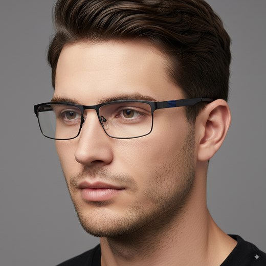 Męskie elastyczne oprawki korekcyjne okulary zerówki 990 czarne ze sklepu Stylion w kategorii Oprawki do okularów męskich - zdjęcie 186214982