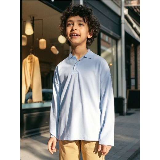 Sinsay - Koszulka polo z długimi rękawami - błękitny ze sklepu Sinsay w kategorii T-shirty chłopięce - zdjęcie 186215150