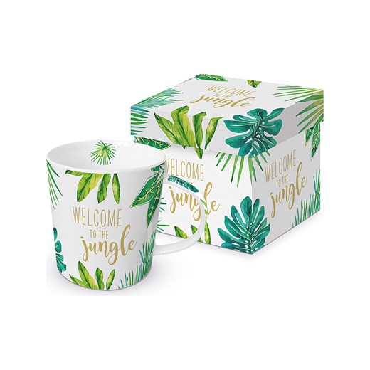 ppd Kubek jumbo &quot;Jungle&quot; w kolorze biało-zielonym - 350 ml ze sklepu Limango Polska w kategorii Naczynia - zdjęcie 186215162