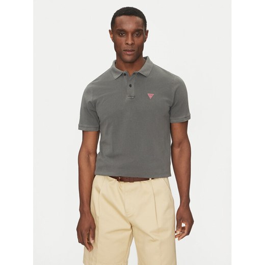 Guess Polo F5GP00 K9WF1 Szary Regular Fit ze sklepu MODIVO w kategorii T-shirty męskie - zdjęcie 186215782