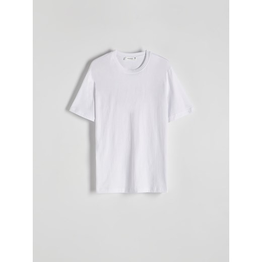 Reserved - Bawełniany t-shirt regular fit - biały ze sklepu Reserved w kategorii T-shirty męskie - zdjęcie 186216114