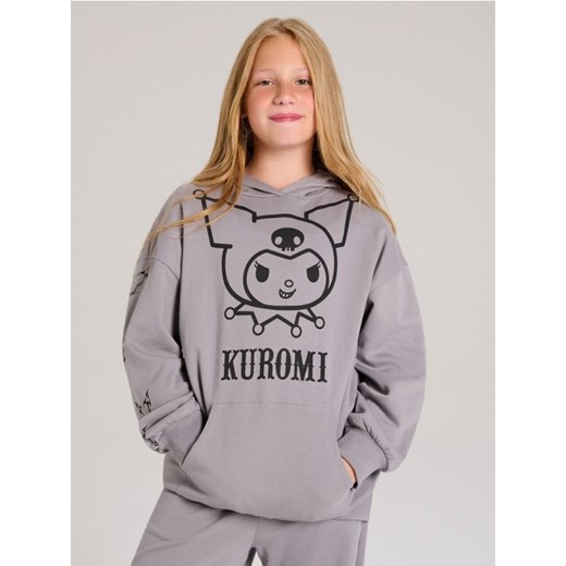 Sinsay - Bawełniana bluza z kapturem Kuromi - szary Sinsay 146 (10-11 l) Sinsay