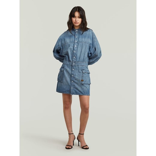 G-Star Sukienka dżinsowa w kolorze niebieskim M promocja Limango Polska