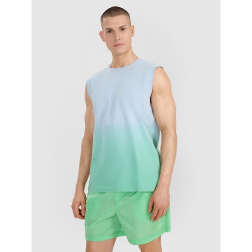 Męski top 4F 4FRSS25TSLEM231 - niebieski ze sklepu Sportstylestory.com w kategorii T-shirty męskie - zdjęcie 186217212
