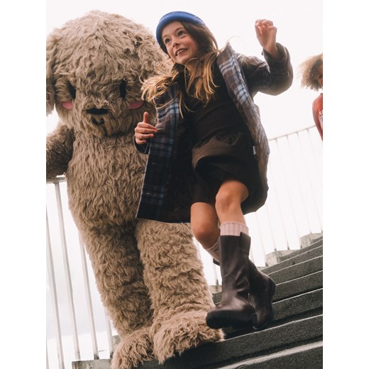 Reserved - Sukienka z łączonych materiałów - brązowy ze sklepu Reserved w kategorii Sukienki dziewczęce - zdjęcie 186217283