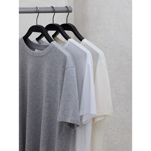 Reserved - Bawełniany t-shirt regular fit - szary ze sklepu Reserved w kategorii T-shirty męskie - zdjęcie 186217820