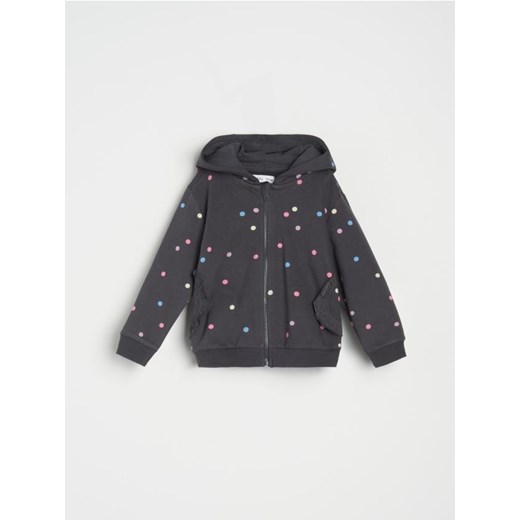 Sinsay - Bluza z kapturem w kropki - szary - id: 053EU-86X - marki Sinsay - 186218011 Sinsay - Bluza z kapturem w kropki - szary ze sklepu Sinsay w kategorii Bluzy i swetry - zdjęcie 186218011