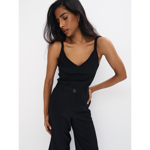 Mohito - Prążkowany top - czarny Mohito M wyprzedaż Mohito