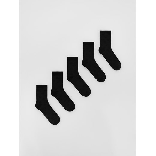 Reserved - Bawełniane skarpetki z haftem 5 pack - ciemnoszary ze sklepu Reserved w kategorii Skarpetki dziecięce - zdjęcie 186220152