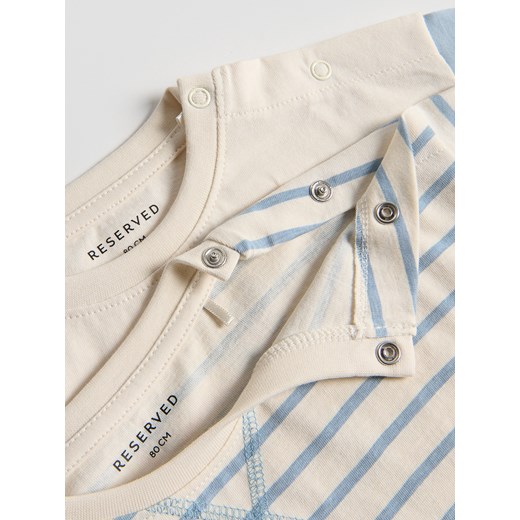 Reserved - Bawełniany longsleeve 2 pack - kremowy Reserved 68 (3-6 m.) Reserved