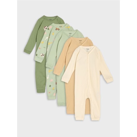 Sinsay - Bawełniany pajacyk 5 pack - beżowy ze sklepu Sinsay w kategorii Odzież dla niemowląt - zdjęcie 186221561