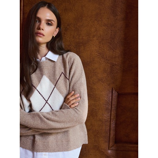 Mohito - Sweter z domieszką wełny - beżowy ze sklepu Mohito w kategorii Swetry damskie - zdjęcie 186222093