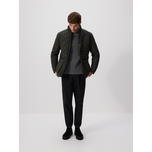 Reserved - Pikowana kurtka ze stójką - ciemnozielony ze sklepu Reserved w kategorii Kurtki męskie - zdjęcie 186222582
