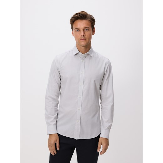 Reserved - Koszula slim z bawełny egipskiej - beżowy ze sklepu Reserved w kategorii Koszule męskie - zdjęcie 186222720