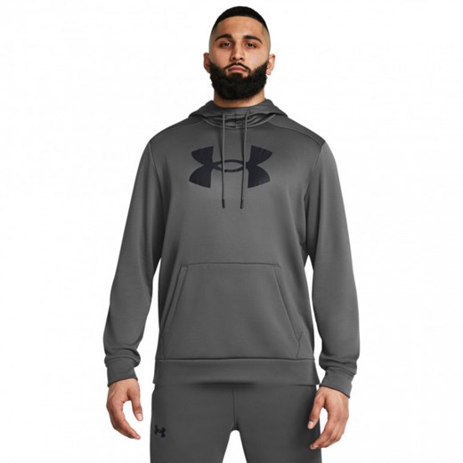 Męska bluza treningowa nierozpinana z kapturem Under Armour UA Armour Fleece Big Logo HD - szara ze sklepu Sportstylestory.com w kategorii Bluzy męskie - zdjęcie 186223173
