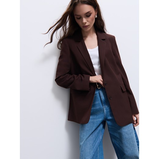 Mohito - Marynarka oversize - ciemnobrązowy ze sklepu Mohito w kategorii Marynarki damskie - zdjęcie 186224280