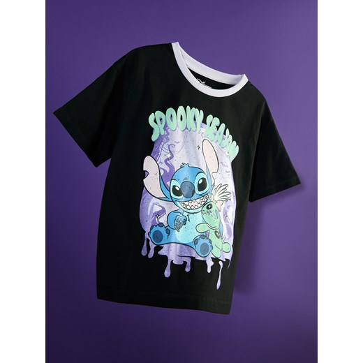 Reserved - T-shirt Lilo i Stitch - czarny ze sklepu Reserved w kategorii Bluzki dziewczęce - zdjęcie 186224970