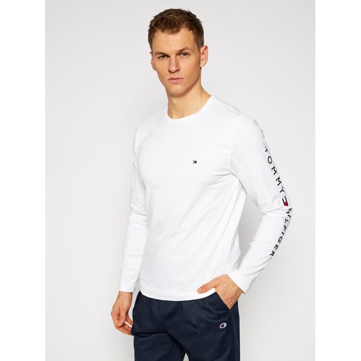 Tommy Hilfiger Longsleeve Logo MW0MW09096 Biały Regular Fit ze sklepu MODIVO w kategorii T-shirty męskie - zdjęcie 186225991