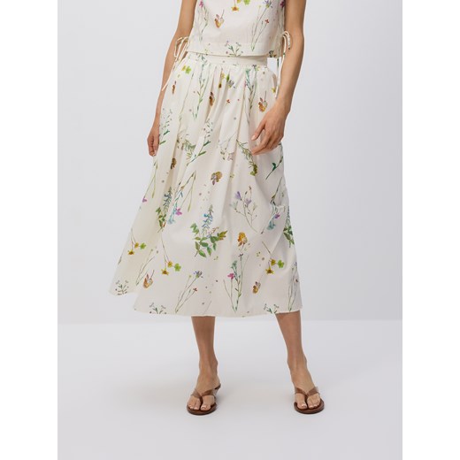 Reserved - Bawełniana spódnica w kwiaty - wielobarwny ze sklepu Reserved w kategorii Spódnice - zdjęcie 186228393